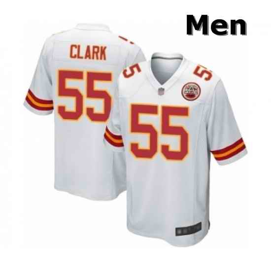 Men Kansas City Chiefs 55 Frank Clark Game White Football Jersey